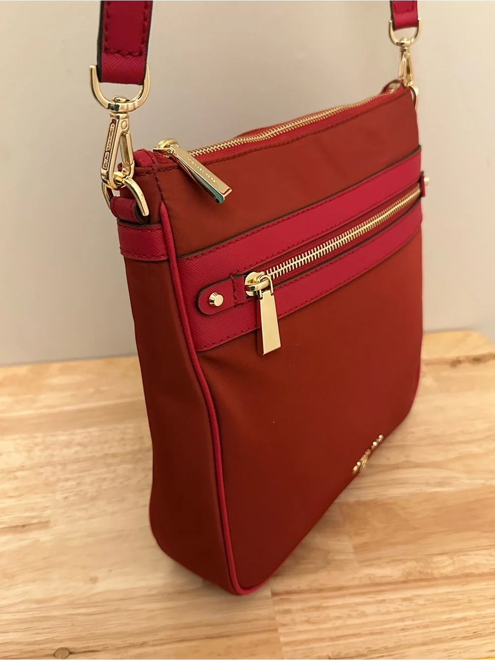 Michael Kors Two-Tone Red and Pink Crossbody Bag